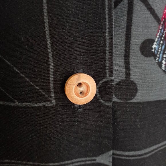 Paradise Found Women's "Happy Hour" Short Sleeve Hawaiian Shirt Black Size L - Picture 7 of 11